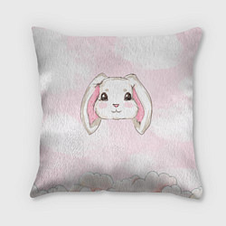 Подушка квадратная Милый белый кролик, цвет: 3D-принт