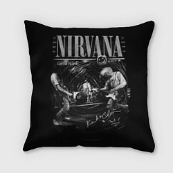Подушка квадратная Nirvana music, цвет: 3D-принт