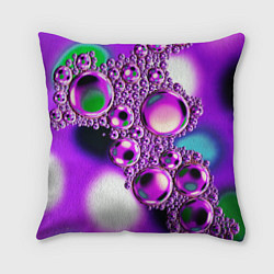 Подушка квадратная Фиолетовые пузыри, цвет: 3D-принт