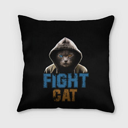 Подушка квадратная Бойцовский клуб : бойцовский кот, цвет: 3D-принт