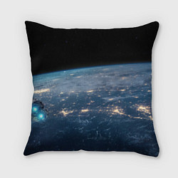 Подушка квадратная Планета, космос и огни, цвет: 3D-принт