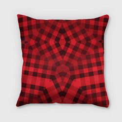 Подушка квадратная Красно-черный геометрический узор, цвет: 3D-принт