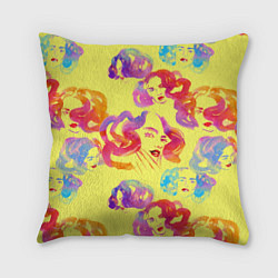 Подушка квадратная Радужные девушки