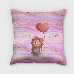 Подушка квадратная Мишка с шариком Love