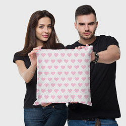 Подушка квадратная Pink hearts, цвет: 3D-принт — фото 2
