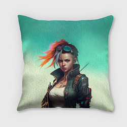 Подушка квадратная Girl art Cyberpunk, цвет: 3D-принт