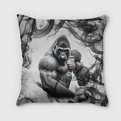 Подушка квадратная Накаченная горилла, цвет: 3D-принт