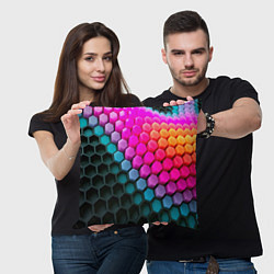 Подушка квадратная Шейповые грани, цвет: 3D-принт — фото 2