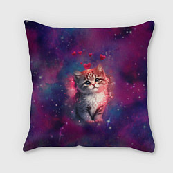 Подушка квадратная Космически котенок, цвет: 3D-принт