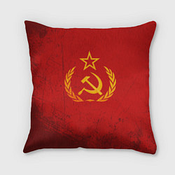 Подушка квадратная СССР серп и молот, цвет: 3D-принт