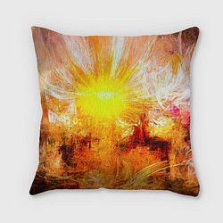 Подушка квадратная Солнечный день - абстракция