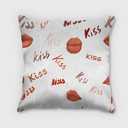 Подушка квадратная Поцелуйчики, цвет: 3D-принт