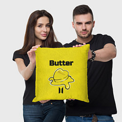 Подушка квадратная BTS butter, цвет: 3D-принт — фото 2