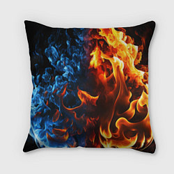 Подушка квадратная Битва огней - два пламени, цвет: 3D-принт