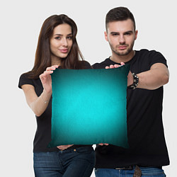 Подушка квадратная Неоновый синий градиент, цвет: 3D-принт — фото 2