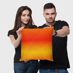 Подушка квадратная Переливы оранжевого, цвет: 3D-принт — фото 2