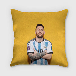 Подушка квадратная Lionel Messi 10, цвет: 3D-принт
