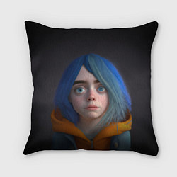 Подушка квадратная Билли Айлиш портрет, цвет: 3D-принт