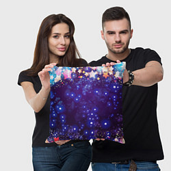 Подушка квадратная Звездочки - космическое небо, цвет: 3D-принт — фото 2