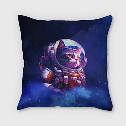 Подушка квадратная Кот в космическом скафандре, цвет: 3D-принт