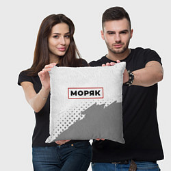 Подушка квадратная Моряк в рамке красного цвета, цвет: 3D-принт — фото 2