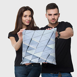 Подушка квадратная Metalic triangle stiil, цвет: 3D-принт — фото 2