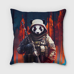 Подушка квадратная Медведь панда солдат, цвет: 3D-принт