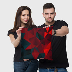 Подушка квадратная Битва кубов красный и черный, цвет: 3D-принт — фото 2