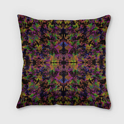 Подушка квадратная Цветная психоделика, цвет: 3D-принт
