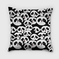 Подушка квадратная Весёлые панды, цвет: 3D-принт