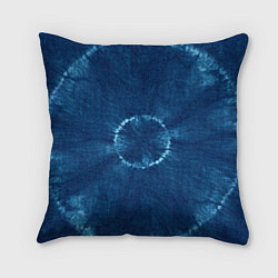 Подушка квадратная Синий круг тай-дай, цвет: 3D-принт
