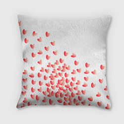 Подушка квадратная Падающие сердечки, цвет: 3D-принт
