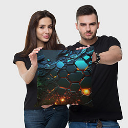 Подушка квадратная Объемные разломленные плитки, цвет: 3D-принт — фото 2