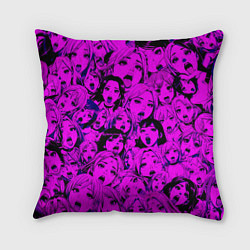Подушка квадратная Ahegao: Фиолетовый, цвет: 3D-принт