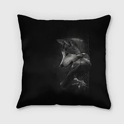 Подушка квадратная Волк и ворон, цвет: 3D-принт