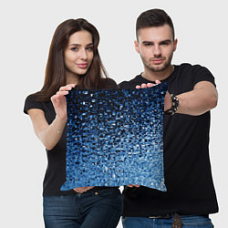 Подушка квадратная Геометрическое множество синих кубов, цвет: 3D-принт — фото 2
