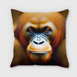 Подушка квадратная Орангутан - Обезьяна, от которой веет добротой, цвет: 3D-принт