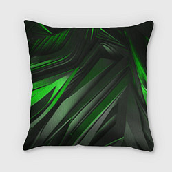 Подушка квадратная Green black abstract, цвет: 3D-принт