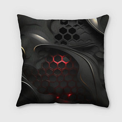 Подушка квадратная Объемная красно-черная сетка, цвет: 3D-принт