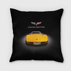 Подушка квадратная Американский маслкар Chevrolet Corvette Stingray, цвет: 3D-принт