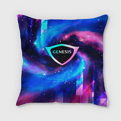 Подушка квадратная Genesis неоновый космос, цвет: 3D-принт
