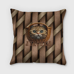 Подушка квадратная Кошка лукошка мем, цвет: 3D-принт