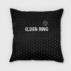 Подушка квадратная Elden Ring glitch на темном фоне: символ сверху, цвет: 3D-принт
