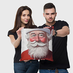 Подушка квадратная Улыбка Деда Мороза, цвет: 3D-принт — фото 2