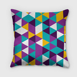 Подушка квадратная Разноцветный ромбический паттерн, цвет: 3D-принт