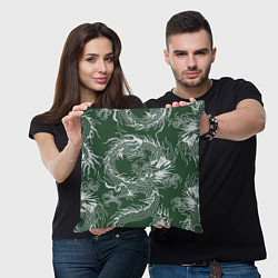 Подушка квадратная Татуировка дракона на зеленом фоне, цвет: 3D-принт — фото 2