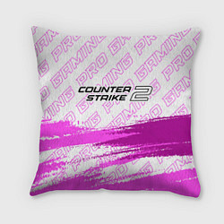 Подушка квадратная Counter-Strike 2 pro gaming: символ сверху, цвет: 3D-принт
