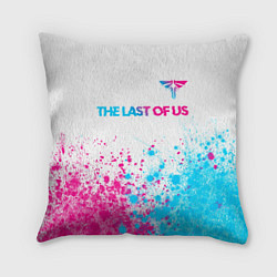 Подушка квадратная The Last Of Us neon gradient style: символ сверху, цвет: 3D-принт