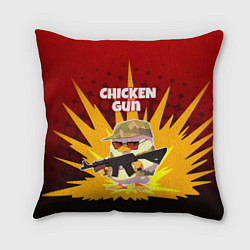 Подушка квадратная Chicken Gun - спецназ, цвет: 3D-принт