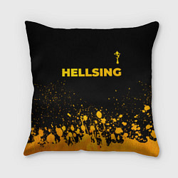 Подушка квадратная Hellsing - gold gradient: символ сверху, цвет: 3D-принт